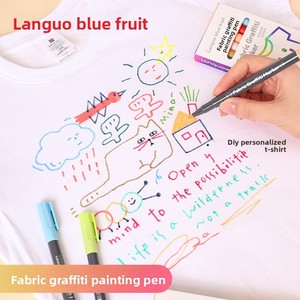 Nouveau stylo à peinture textile 6 couleurs, encre permanente, fait main, DIY, pinceau imperméable pour vêtements et chaussures blanches, graffiti - Product Image 3