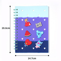 2024 nouveau Design mignon dessin animé Silicone cahier à spirale A5/A4/A6 taille relié Journal école bureau cadeau Agenda journal caractéristiques