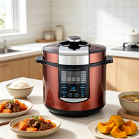 Cuisinière à pression électrique multi-menus 5L 6L, fonctionnement à une touche, pot antiadhésif, cuisinière à pression domestique