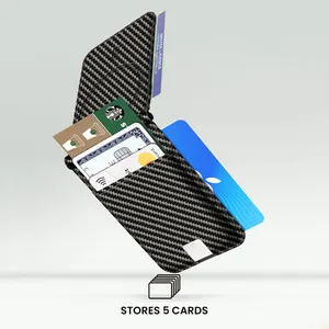 Magnet Wallet With Mobile Phone Card Holder Magnetic Fine Carbon Fiber Wallet For Iphone
