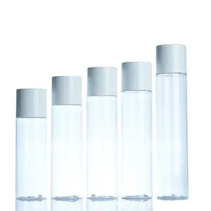 Marque privée 100ml 120ml 150ml 180ml lotion cosmétique transparente bouteilles en plastique PET avec couvercle pour toner de soins de la peau