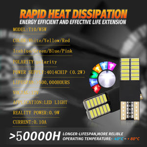 Lumière de voiture LED T10 4014 24SMD à haute luminosité, clignotante, courant constant, large plage de tension, lumière de plaque d'immatriculation LED - Product Image 5