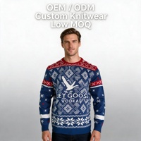 Pull de Noël pour homme, col rond, jacquard Fair Isle, tricoté, logo personnalisé, OEM, ODM, faible MOQ