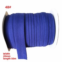 Ruban biais en polyester et coton de 20 mm, rouleau de 50 m, bordure pliée pour vêtements, textiles de maison, chaussures et chapeaux – Fournisseur direct usine