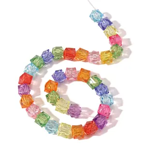 High Quality Handmade Loose Appearance Fine Smooth Details Round Sugar Resin Acrylic Square Beads Bulk