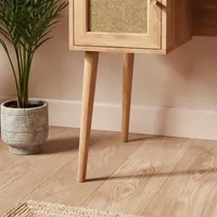 Bureau d'écriture en bois, style Mid-Century Modern, avec armoire de rangement et étagère ouverte, en chêne naturel, poste de travail pour ordinateur portable, durable