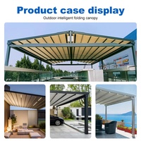 Système de toit de terrasse pliable en aluminium rétractable de luxe SUNTO, auvent de véranda coulissant imperméable avec télécommande
