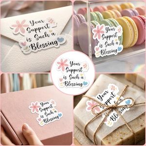 Blessing Stickers 500Pcs Decor Sealing Labels For Small Online Retailers Bakery Shop Mail <b>Envelope</b> <b>Gift</b> <b>Box</b> Packaging Decoration - Product Image 3