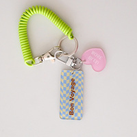 Ensemble de porte-clés en acrylique mignon et personnalisé sur le thème de l'anime, breloques en acrylique transparentes de conception originale avec porte-clés rétractable