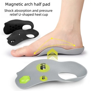 Semelles de sport magnétiques de massage, soutien de la voûte plantaire en TPR, orthopédiques, demi-semelles, pied plat, soulagement de la fasciite plantaire, demi-semelles XO, varus des jambes - Product Image 3