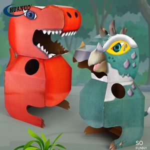 Cadeaux créatifs portables faits à la main boîte DIY <span class=keywords><strong>Carton</strong></span> modèles de dinosaures pour enfants jouets en papier d'interaction pour enfants - Product Image 2