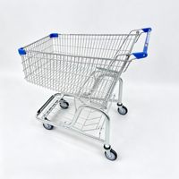 Chariot de magasin 190L en métal, chariot de courses robuste en acier pour supermarché, chariot de courses pour fruits et légumes