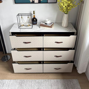 Selle En Cuir Buffet Armoire Simple Moderne Ménage Six Neuf Commode En Bois Massif Haute Chambre <span class=keywords><strong>Lit</strong></span> Avant Armoire - Product Image 4