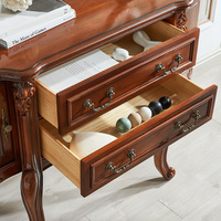Console en bois massif de style américain vintage, console d'entrée de luxe, armoire de couloir, meubles pour villas et hôtels