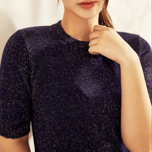 Vendita calda su misura a maniche corte maglione di Cashmere Pullover alla moda di base o collo a o maglieria abbigliamento top t-shirt per le signore - Product Image 3