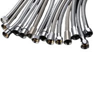 Tuyau de douche flexible moderne en acier inoxydable chromé de 1,5 m pour douchette - Accessoire de plomberie élégant