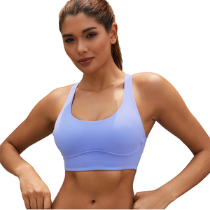 Soutien-gorge de sport pour femme, yoga et fitness, maintien moyen, respirant, en Spandex/Nylon, avec coussinets amovibles, dos croisé - Product Image 2
