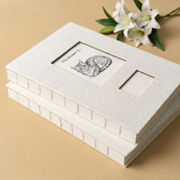Carnet à couverture rigide personnalisé en papier spécial de qualité supérieure avec reliure apparente et découpe en forme de fenêtre