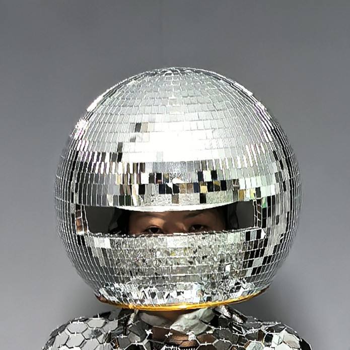 Couvercle à tête ronde argenté effet miroir