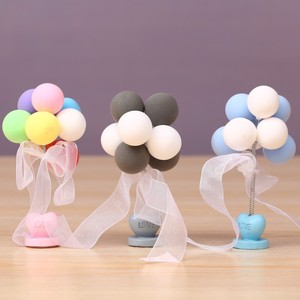 Heart Shaped Base <b>Balloon</b> Ornaments With Bow Decorative Car Accessories Cake Decor Colorful Light Soil Material - Product Image 1