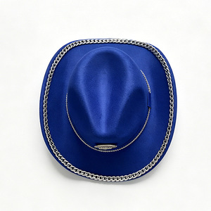 <span class=keywords><strong>Sombrero</strong></span> de <span class=keywords><strong>Vaquero</strong></span> de Moda con Cadena, Estilo Hip Hop Vintage Western Jazz, para Festivales de Música, Fiestas y Actuaciones en Escenario, Novedad 2026 - Product Image 2
