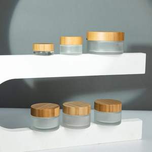 A medida Frost 5g 15g 30g 50g100g Crema hidratante de noche Fical Eye Cream Jars Cuidado DE LA PIEL Juego de embalaje de vidrio con tapas de Bambú - Product Image 2