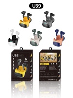 Écouteurs sans fil de jeu U39 avec logo personnalisé, mini écouteurs intra-auriculaires à faible latence, écouteurs sportifs TWS, longue durée de vie de la batterie, écouteurs portables