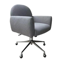 Chaise de bureau ergonomique moderne à dossier inclinable et rotatif à 360 degrés, avec revêtement en lin imperméable et système de liaison inclinable