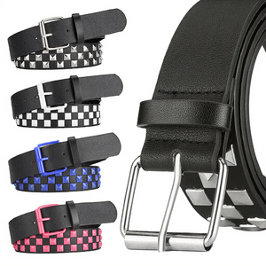 <span class=keywords><strong>Ceinture</strong></span> <span class=keywords><strong>en</strong></span> <span class=keywords><strong>cuir</strong></span> PU colorée au design punk pour hommes et femmes bon marché avec boucle à ardillon <span class=keywords><strong>en</strong></span> alliage de fer - Product Image 4