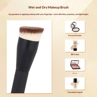 Pinceau Fond de Teint en Fibres Synthétiques et Bois 170, Bestseller en Stock, Monopièce, Double Usage (Applicateur de Correcteur), Application Sèche et Humide