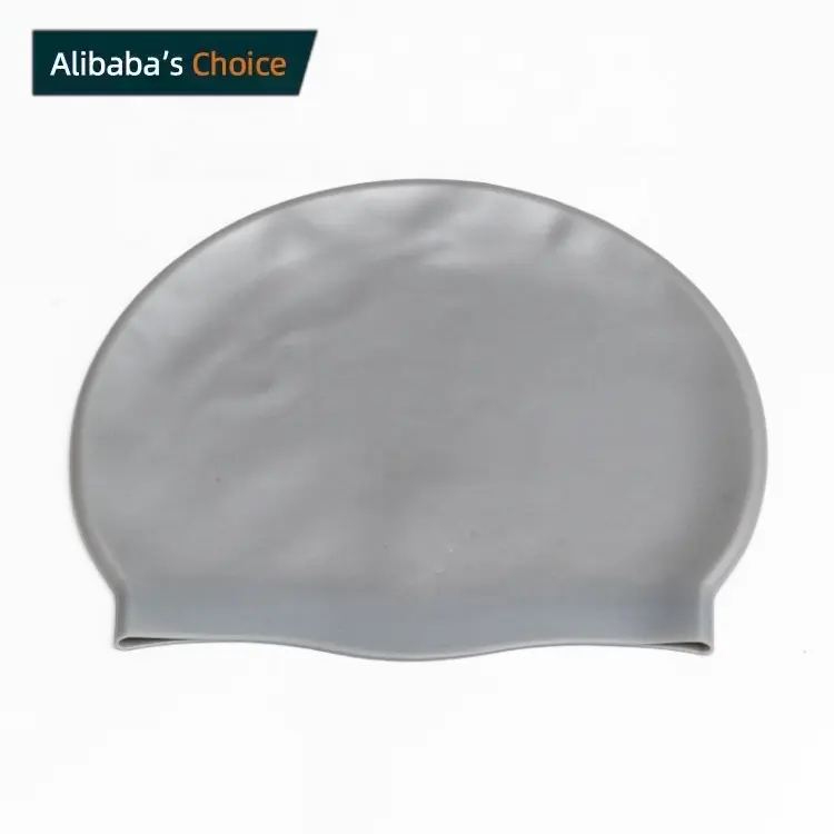 Alibabas Choice 100% silicone adult unisex plain swimming cap