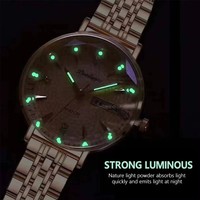 Jam Tangan Wanita POEDAGAR 3011 Quartz Berkualitas Tinggi, Fashionable, Tahan Air, Mewah, Menawan, dengan Tali Stainless Steel untuk Wanita