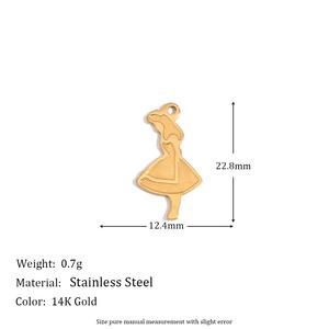 Accessoires géométriques simples et élégants en acier inoxydable plaqué or 14 carats, pendentif circulaire en forme de cœur DIY avec zircon pour enfants - Product Image 1