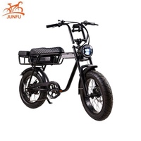 Vélo électrique à longue autonomie avec batterie au lithium Fat Tire, porte-bagages arrière, 7 vitesses, freins à disque hydrauliques JUNFU EB2, moteur de moyeu arrière