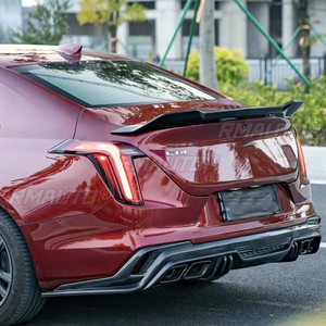 สปอยเลอร์สำหรับ Cadillac CT4 ปี 2020-2023 รุ่น V สไตล์ ABS พลาสติกสีดำเงา พร้อมฝาครอบคาร์บอนไฟเบอร์สำหรับฝากระโปรงท้าย ชุดแต่ง - Product Image 6