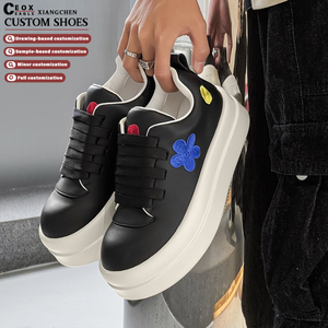 Nouvelles chaussures personnalisées à semelle épaisse, augmentant la taille, design tendance pour hommes, motif de dessin animé, chaussures polyvalentes, chaussures de sport, baskets personnalisées - Product Image 1