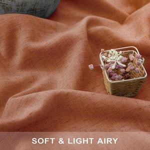 Terracotta Boho nhà bếp rèm cửa sổ ngắn bán Sheer giả vải Lanh dệt rèm cửa nhỏ cho phòng tắm vòi sen phòng ngủ quán cà phê - Product Image 3