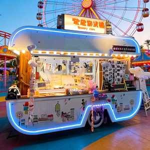 รถขายอาหารไฟฟ้า พร้อมเครื่องทอดไฟฟ้า ขับเคลื่อนด้วยไฟฟ้า รถเข็นขายอาหารเคลื่อนที่ และอุปกรณ์ครัวครบครัน - Product Image 1