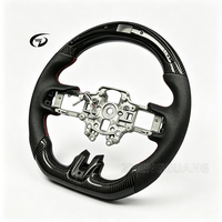 Volant en fibre de carbone forgée LED avec revêtement en cuir pour l'intérieur de la voiture, compatible avec Mustang GT 2015 2016 2017 2018 2022