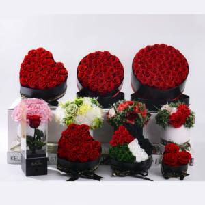 Hfloral Personalizado Preservado Eterna Rosa Caixa De Presente Eternidade Flor Dia Dos Namorados Proposta De Luxo Flor Imortal Atacado - Product Image 1