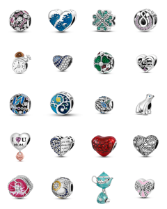 Ciondolo a Cuore in Argento 925 con Zirconi e Placcatura in Argento/<span class=keywords><strong>Oro</strong></span> Rosa/<span class=keywords><strong>Oro</strong></span> per Bracciali/Collane Unisex Fai-da-Te - Product Image 2