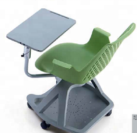 Chaise moderne d'apprentissage unique en plastique Mobilier de bureau avec tablette d'écriture pliable pivotante à 360 degrés Chaise de formation