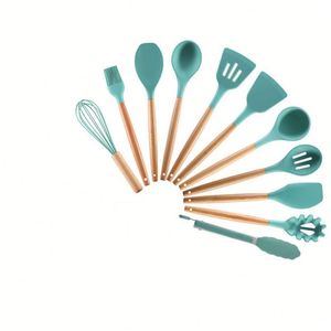 Juego de Utensilios de Cocina de Silicona Antideslizante Duradero al por Mayor con Mango de Madera, Utensilios de Cocina Personalizados - Product Image 6