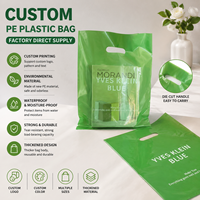 Sacs de courses en plastique colorés personnalisés avec poignée découpée, recyclables, avec logo, pour boutiques, cosmétiques, vêtements, cadeaux, emballage de détail