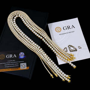 Collar de tenis de moissanita chapado en oro 925 con diamantes blancos claros VVS, joyería de hip-hop al por mayor - Product Image 2
