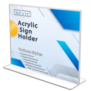 Plastic Sign Holder For Table Top Signs And Acrylic Table Signs Menu Holder Paper Display Stand 6 Pack
