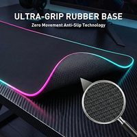 Tapis de souris de jeu rectangulaire imperméable avec base en caoutchouc antidérapante, éclairage LED RVB personnalisable et coloré