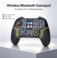 Manette de jeu à capteur de mouvement avec écran d'affichage, joystick à effet Hall RGB, compatible avec Switch, PC, téléphone portable