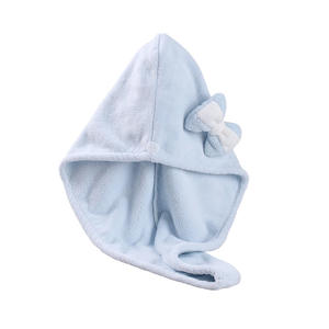 หมวกเช็ดผมแบบผูกโบว์ OEM ODM <span class=keywords><strong>ผ้า</strong></span>กำมะหยี่คอรัล ซับน้ำได้ดี <span class=keywords><strong>แห้ง</strong></span>เร็ว <span class=keywords><strong>ผ้า</strong></span>ขนหนูเช็ดผมแบบหนา - Product Image 5