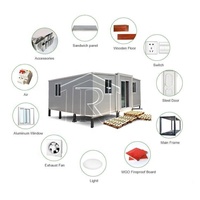 Maison préfabriquée de luxe à 2 chambres avec module mobile extensible en conteneur d'acier de 40 pieds pour utilisation hôtelière dans les petites maisons flottantes